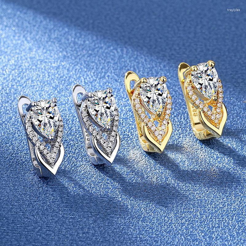 

Stud Earrings Fashionable British Button Drop Shape Exquisite Zircon Personality Women's Dinner Party Jewelry