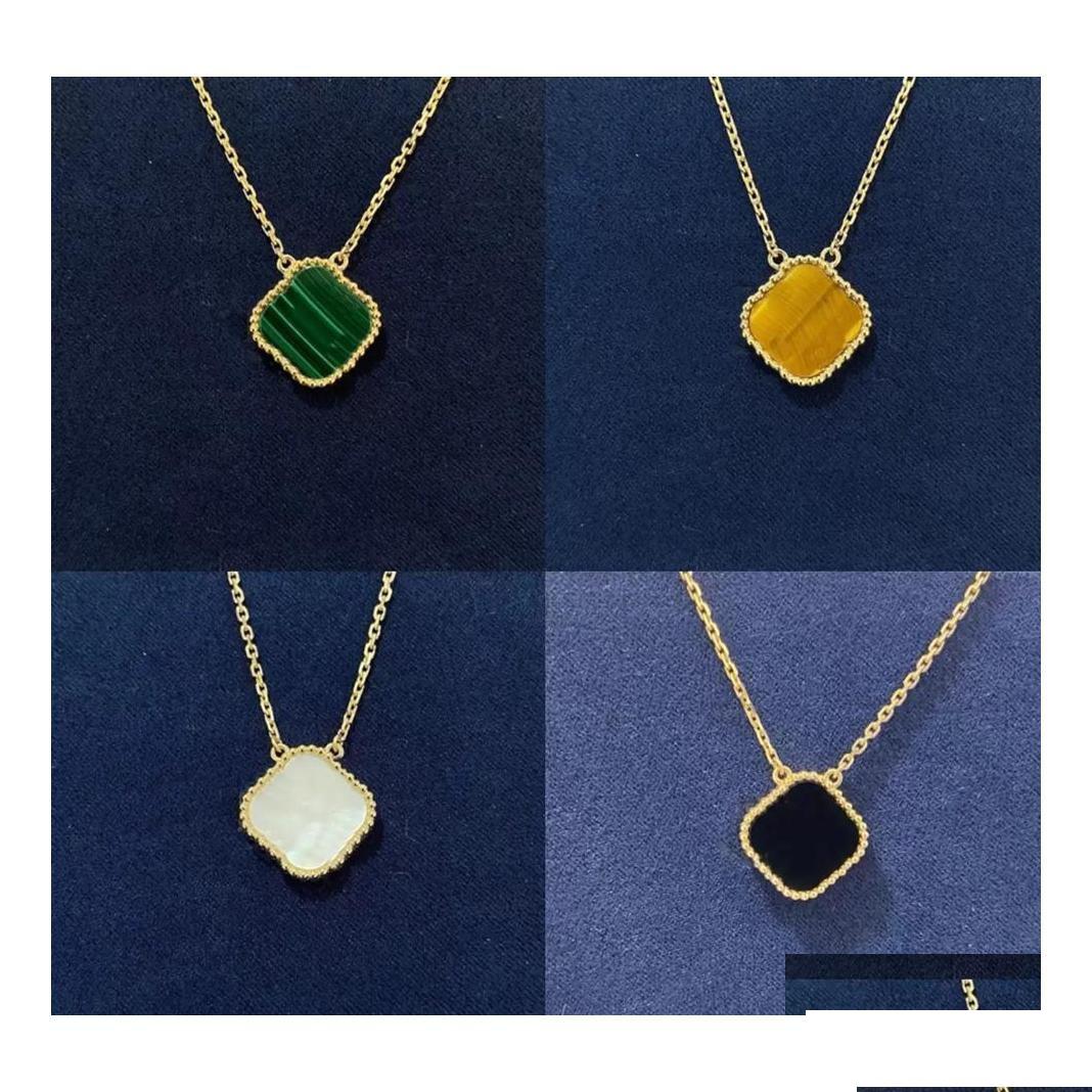

Pendant Necklaces 925 Sier Jewelry Pendants 18K Lucky Fourleaf Clover Necklace Van Female Rose Gold Leaf Classic Fa Dh3Wa
