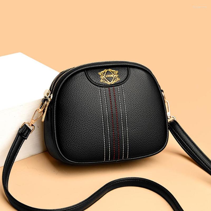 

Evening Bags 2023 Trend Women's Shoulder High Quality Leather Ladies Wallets And Handbags Luxury Design Stylish For Female Sac, Black