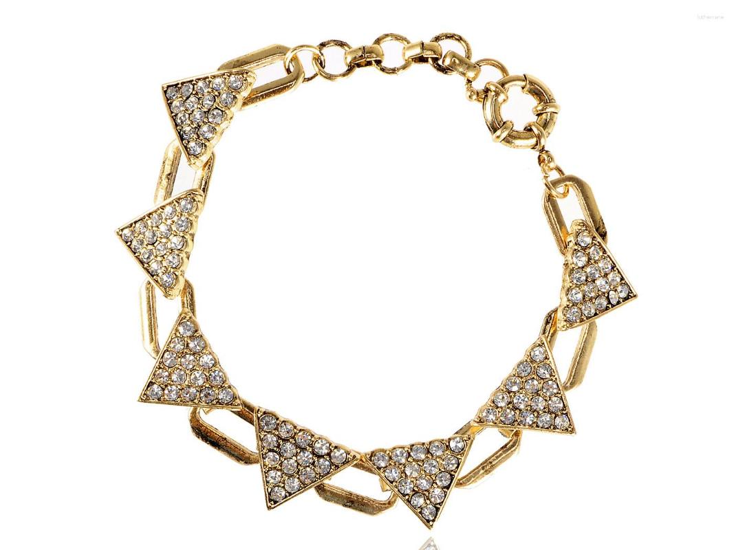 

Charm Bracelets Retro Triangle Crystal Embellished Linked Pendant Chain Bracelet For Women Gifts