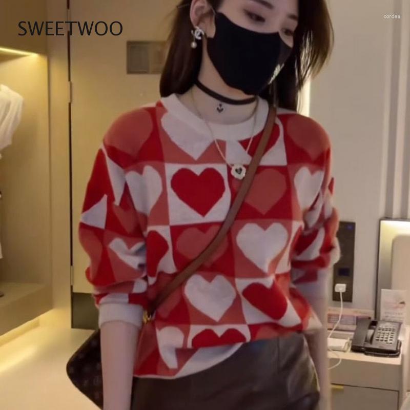 

Women's Sweaters Women's Pullovers Tops Long-Sleeved T-Shirts For Women Fashion Clothes Tide Chic Ins Slim Contracted 2023, Red