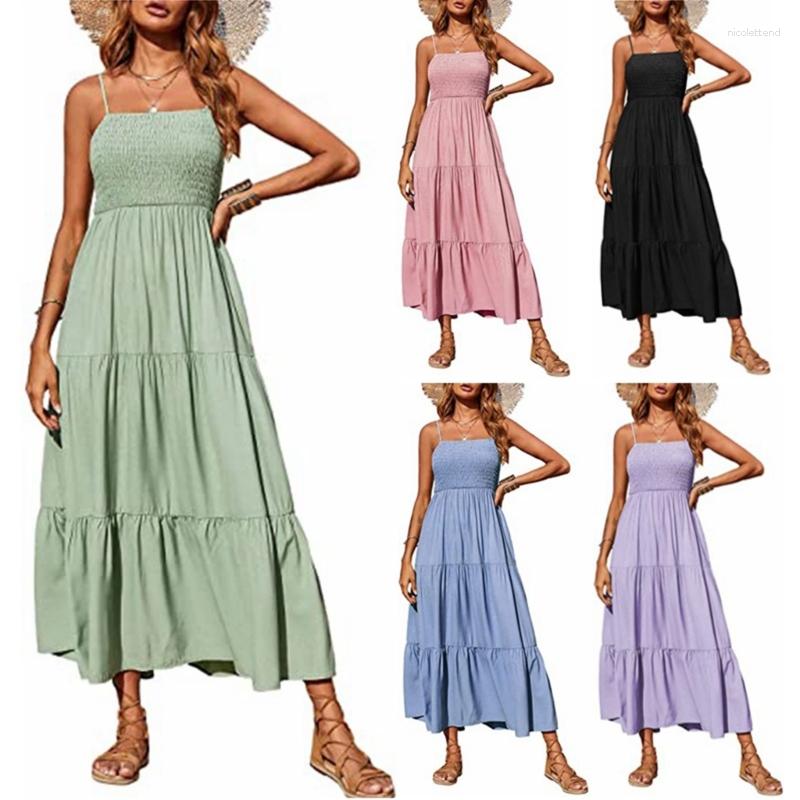 

Casual Dresses Summer Sexy Dress Women Sleeveless Elegant Spaghetti Strap, Black