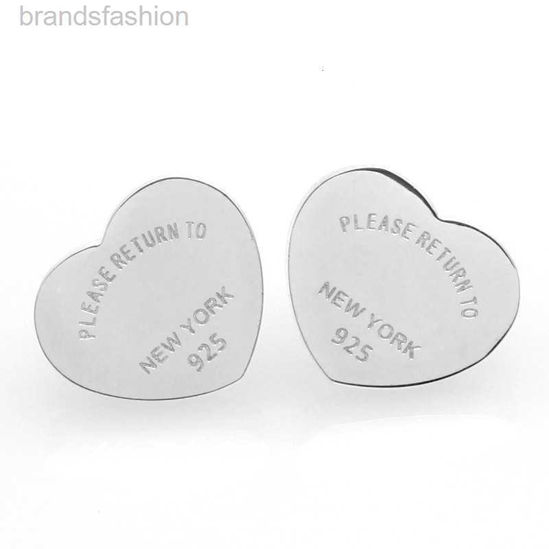 

Stud NEW 925 Sterling Silver Blue Heart tiff heart Attractive Elegance Temperament Earrings World Fit men Women designer original packaging Fashion Jewelry