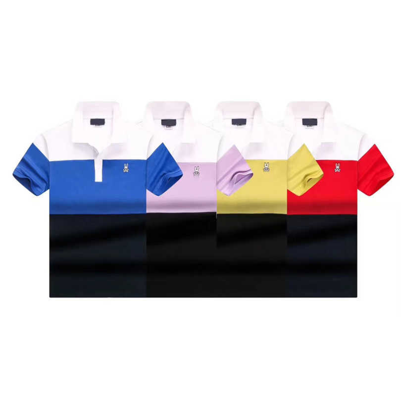 

Designer Mens Psychos Polos Bunnys Shirts Summer Short Sleeve Slim Fit Breathable Skull Rabbit Print Sailor Neck Casual Top Tshirt Luxury Fashion t Shirt 80xb