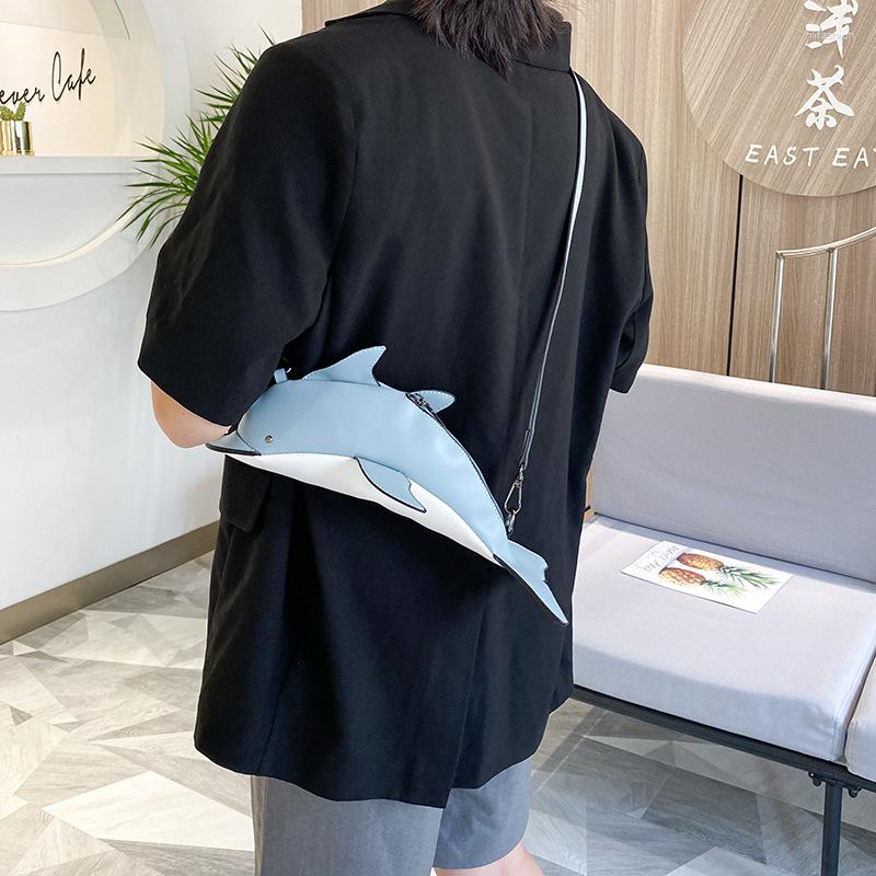 

Evening Bags 2023 Women Fashion Personality Cute Cartoon Animal Dolphin Pu Shoulder Bag Mini Cunte Messenger Funny Phone