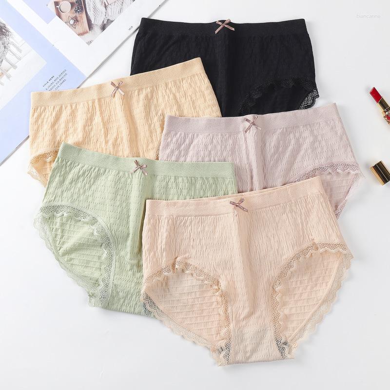 

Women's Panties Cotton Underwear Women's Set Comfort Underpants Floral Lace Briefs For Woman Sexy Middle-Rise Pantys Intimates, Green