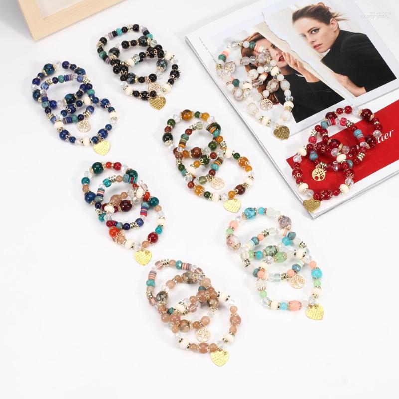 

Strand Vintage Multicolor Handmade Round Set For Women Bohemia Love Heart Letter Tree Pendant Bracelets Jewelry Gifts