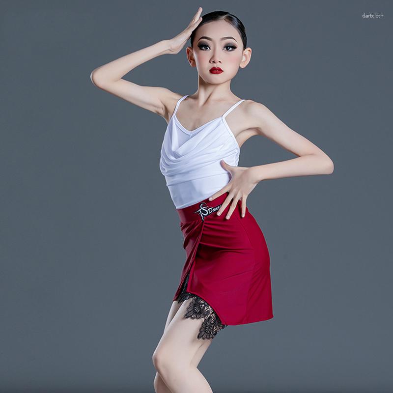 

Stage Wear Kids Ballroom Performance Dance Costume Girls Professional Latin Dancing Dress Children Tango Chacha Clothes SL6846, Picture shown