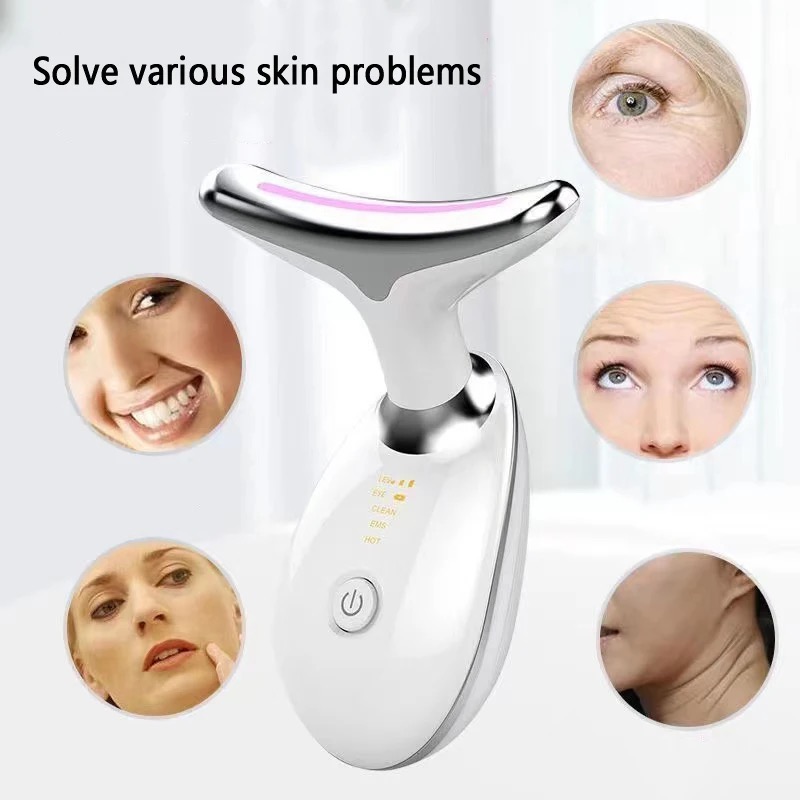 

Neck Face Lift Beauty Device 7 Colors Facial Lifting Machine Reduce Double Chin Anti Wrinkle Skin Tightening EMS Face Massager