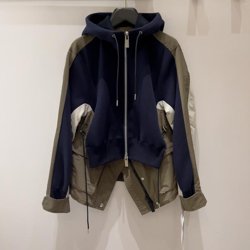 

Women' Jackets Cargo Style Loose Hooded Splicing Coat For Women' Niche 2023 Winter Trendy Jacket Zipper Top Leather Women, Blue