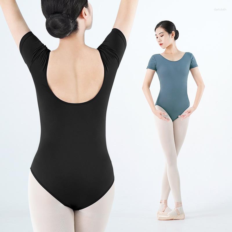 

Stage Wear Dancing Dress Women's Practice Ballet Body Spring Short Sleeve Adult 2023 Special Chinese Classical Round Neck One-Piece, Black