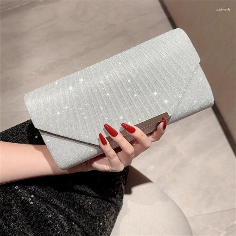 

Evening Bags Sparkling Envelope Bag For Wedding Party Women Formal Banquet Purse 066F, Gold