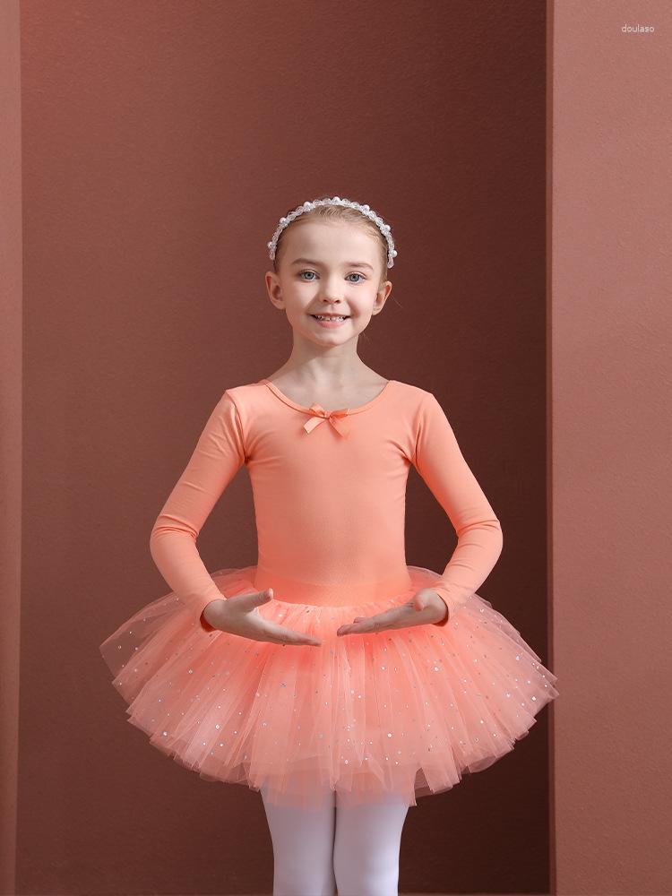 

Stage Wear Girl Ballet Dress Sparkle Glitter Tutu Skirt Korea Design Sweet Princess Costume For Prom Children Bodysuit Gymnastic Orange, Musard short