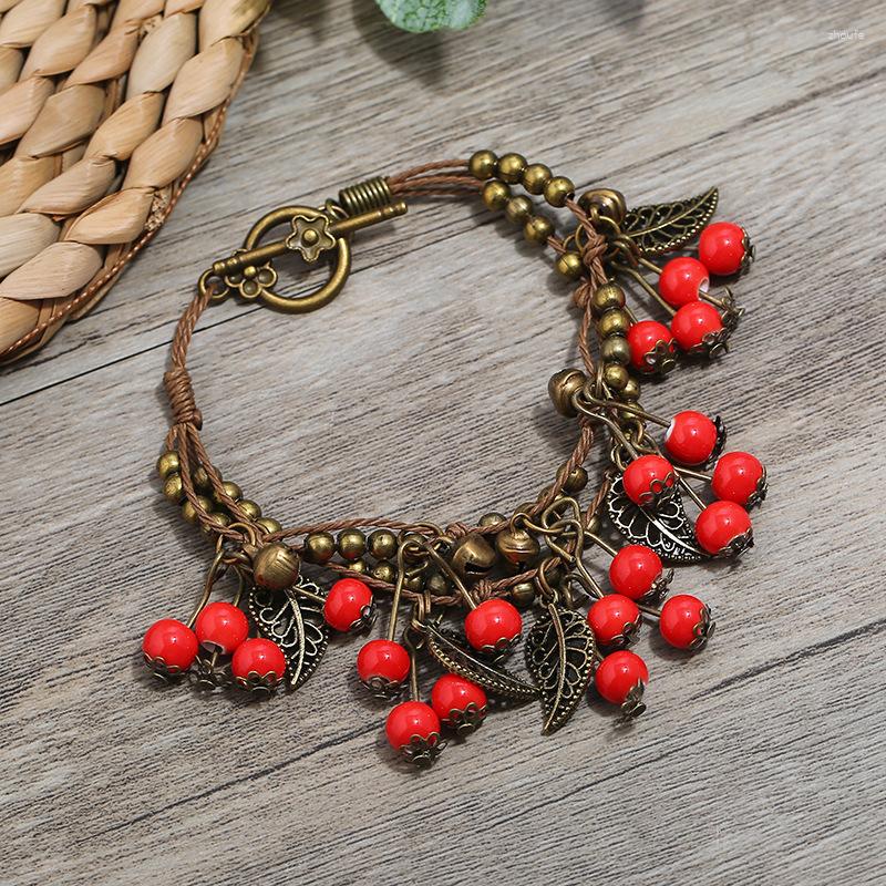 

Charm Bracelets Bohemian Ethnic Bangles For Women Ceramic Beads Handmade Vintage Gifts Summer Vacation Jewelry 010