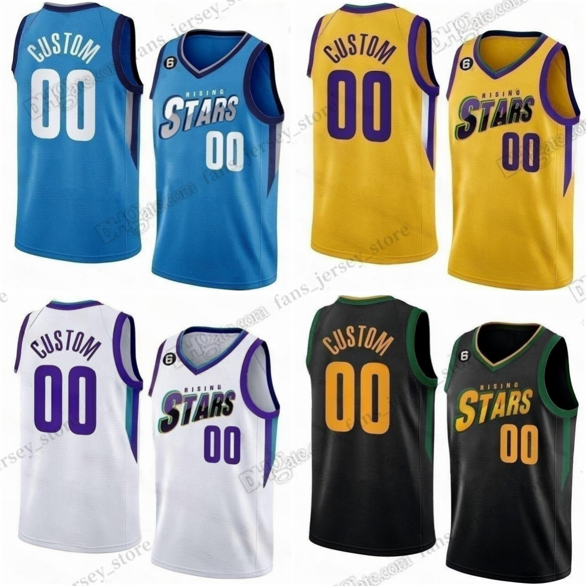 

2023 Rising Stars Basketball Jerseys Victor Wembanyama Brandon Miller Sidy Cissoko Scoot Henderson Mojave King Kenneth Lofton Jr. Mac McClung Anthony Black, Same as picture