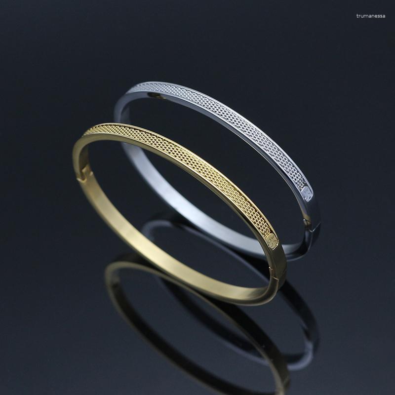 

Bangle Women 4MM Gold/Silver Color Stainless Steel Woven Cuff Love Bracelets & Bangles Wedding Jewelry Raym22