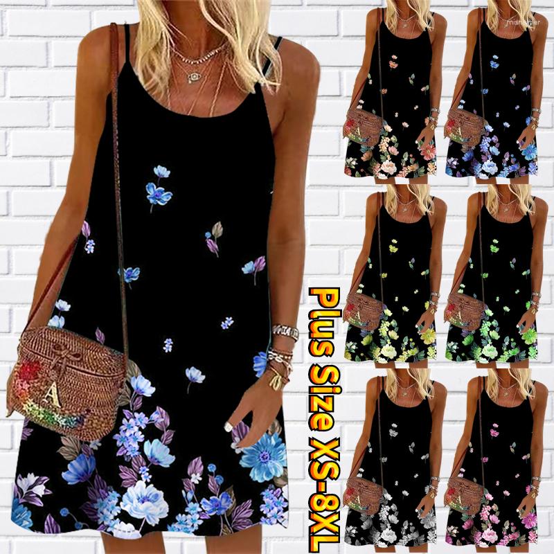 

Casual Dresses 2023 Summer Women's Sexy Strap Dress Sleeveless Off Shoulder Fashion Loose Tank Top Knee Length Skirt, 22403pink