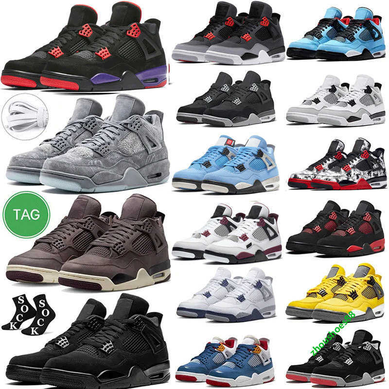 

Blue University Sail white guava Jumpman 4 4s Basketball Shoes Men ice oreo sail metallic purple black cat bred shimmer cactus jack women Sports shoes Trainers size13, Color # 29