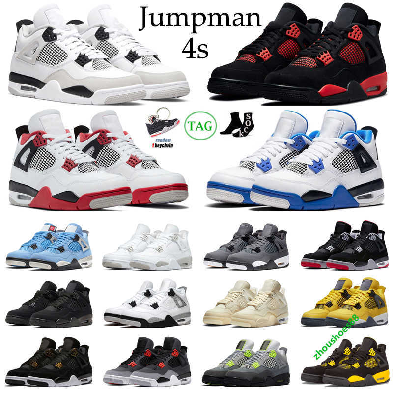 

Black Military 4s Basketball Shoes Men Women Jumpman 4 Red Thunder Black Cat Infrared Bred University Blue Royalty Mens Trainers, #14