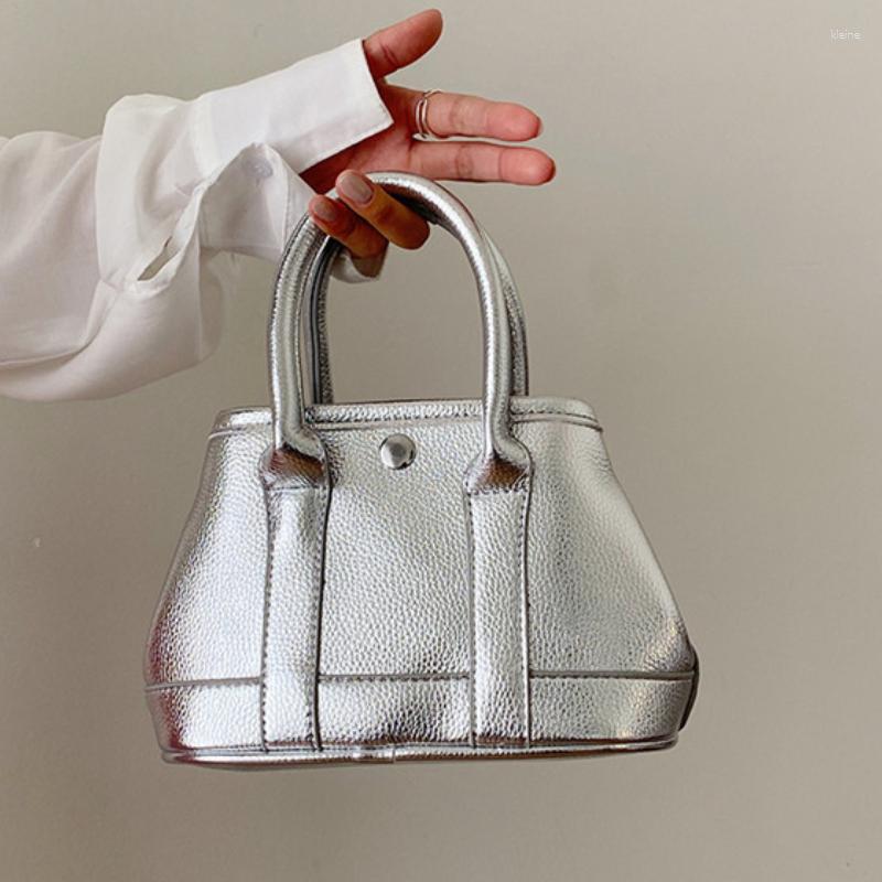 

Evening Bags Summer For Women Sac A Main Designer Handbags Vintage Bright Silver PU Leather Shoulder Crossbody Ladies Totes Bag Bolso, Black