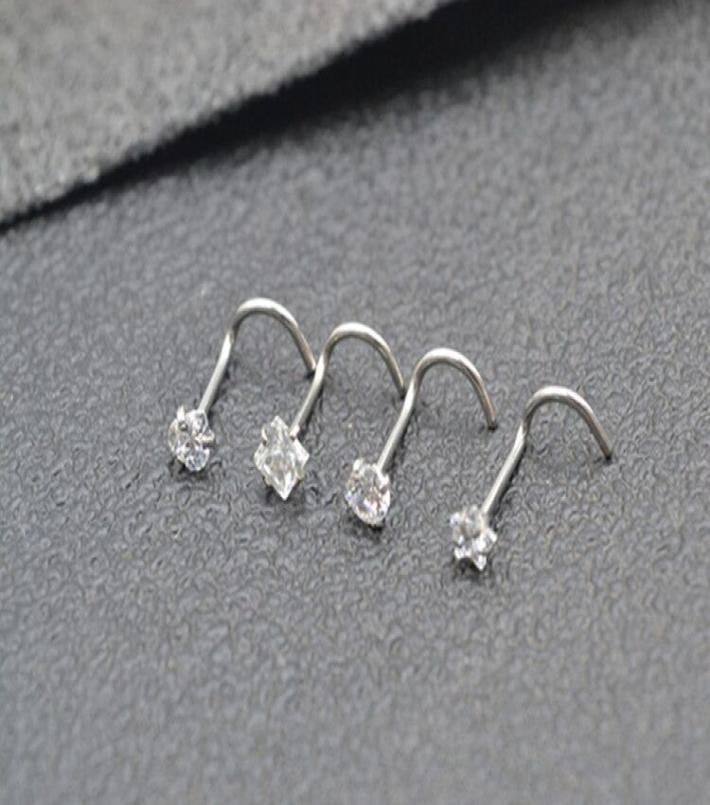 

Tragus Piercing Zircon Screw Nose Stud Heart Round Star Shape Nose Ring Eyebrow Bar Helix Cartilage Earring Stud Body Jewelry9163105