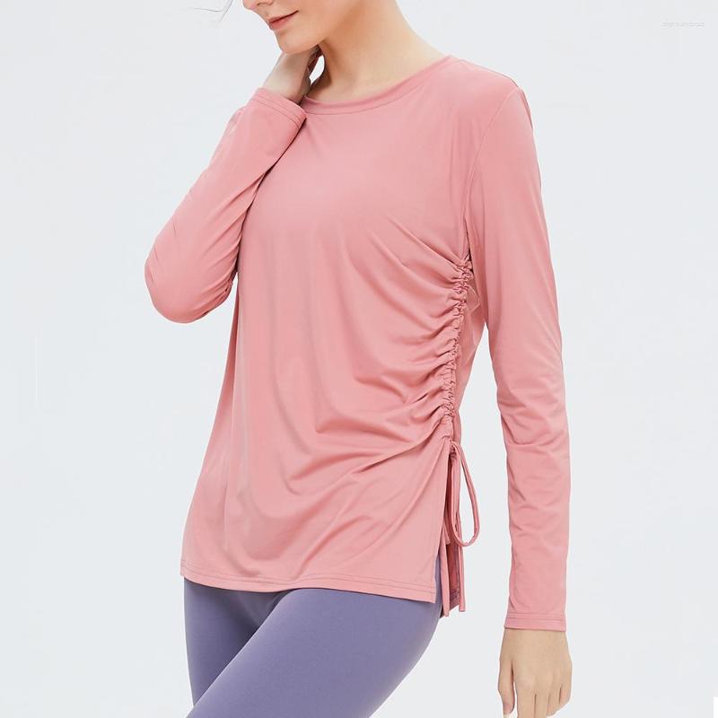 

Active Shirts Women Loose Sweatshirt Solid Color Round Neck Long Sleeve Sports Yoga Shirt Soft Breathable Gym Running Top Workout Blouse, Pink