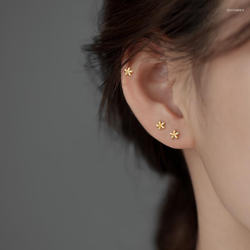 

Stud Earrings 925 Sterling Silver Flower Women Simple Fashion Wedding Jewelry Accessories