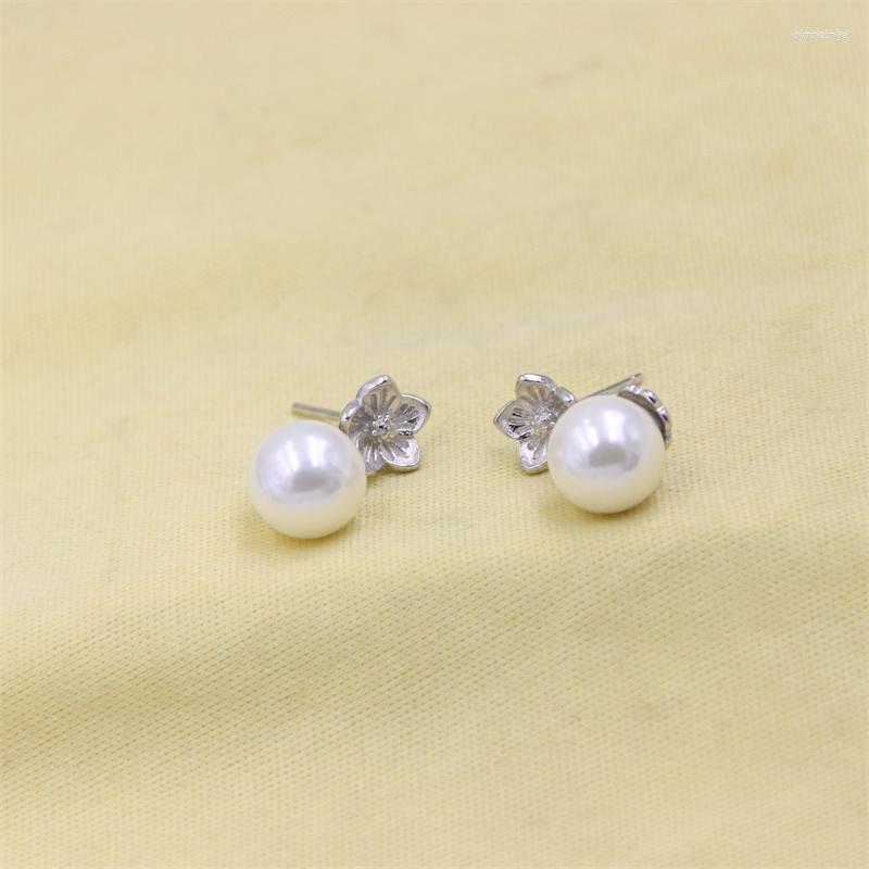 

Stud Earrings ZFSILVER 925 Sterling Silver Korean Fashion Trendy Plum Blossom Shell Pearl Earring Jewelry For Women Charm Party Gift Girl