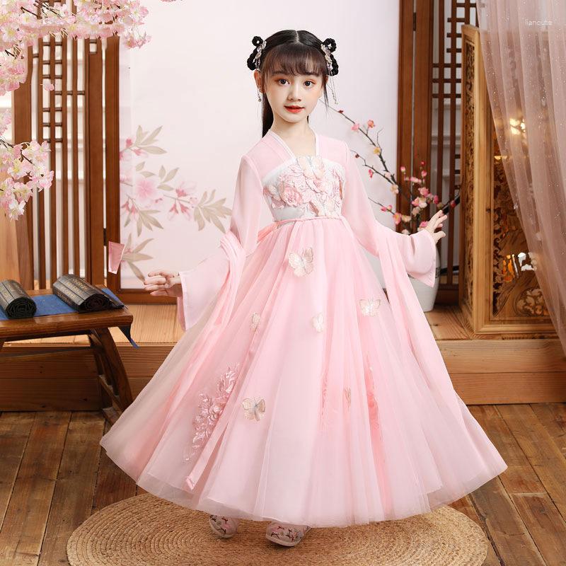 

Ethnic Clothing Spring And Autumn Girls Hanfu Embroidered Dress Wedding Birthday Evening Party Chinese Style Role Playing