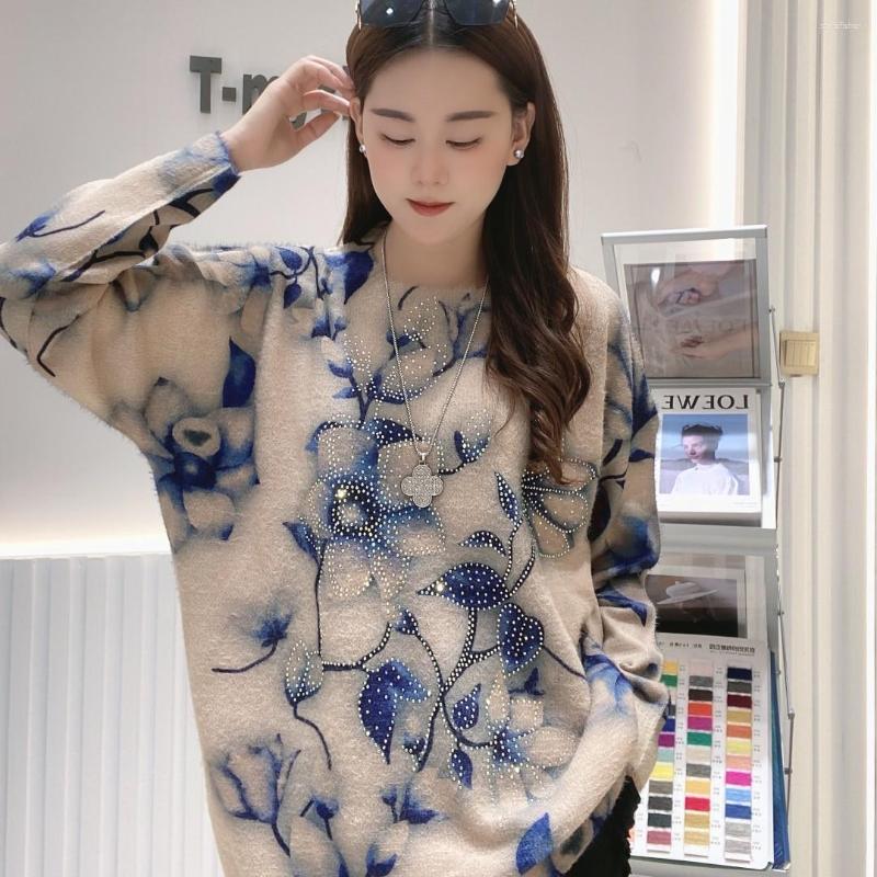 

Women's Sweaters 2023 Autumn Winter Women Korean Elegant Casual Warm O-neck Long Sleeve Female Mink Cashmere Knitted Pullover Sweater V55, Lanse