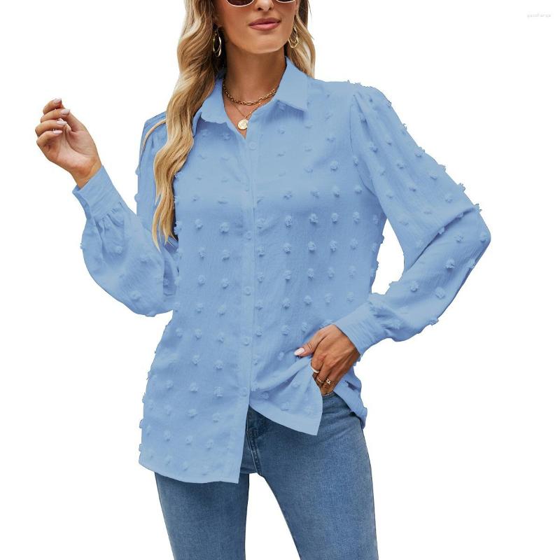 

Women' Blouses 2023 For Women Fashion Turn Down Collar Long Sleeve Elegant Office Work Lady Shirts Tops Casual Chiffon Blouse, Pink