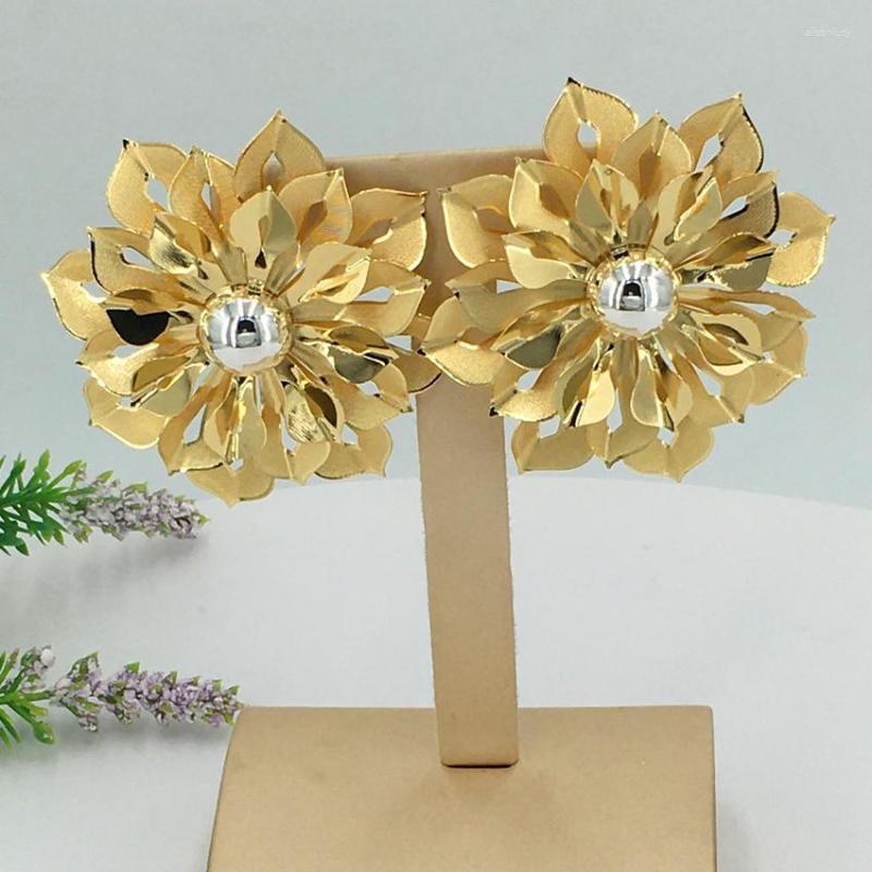 

Necklace Earrings Set Yuminglai Brazilian Jewelry Big Flower For Women FHK13747, Picture shown