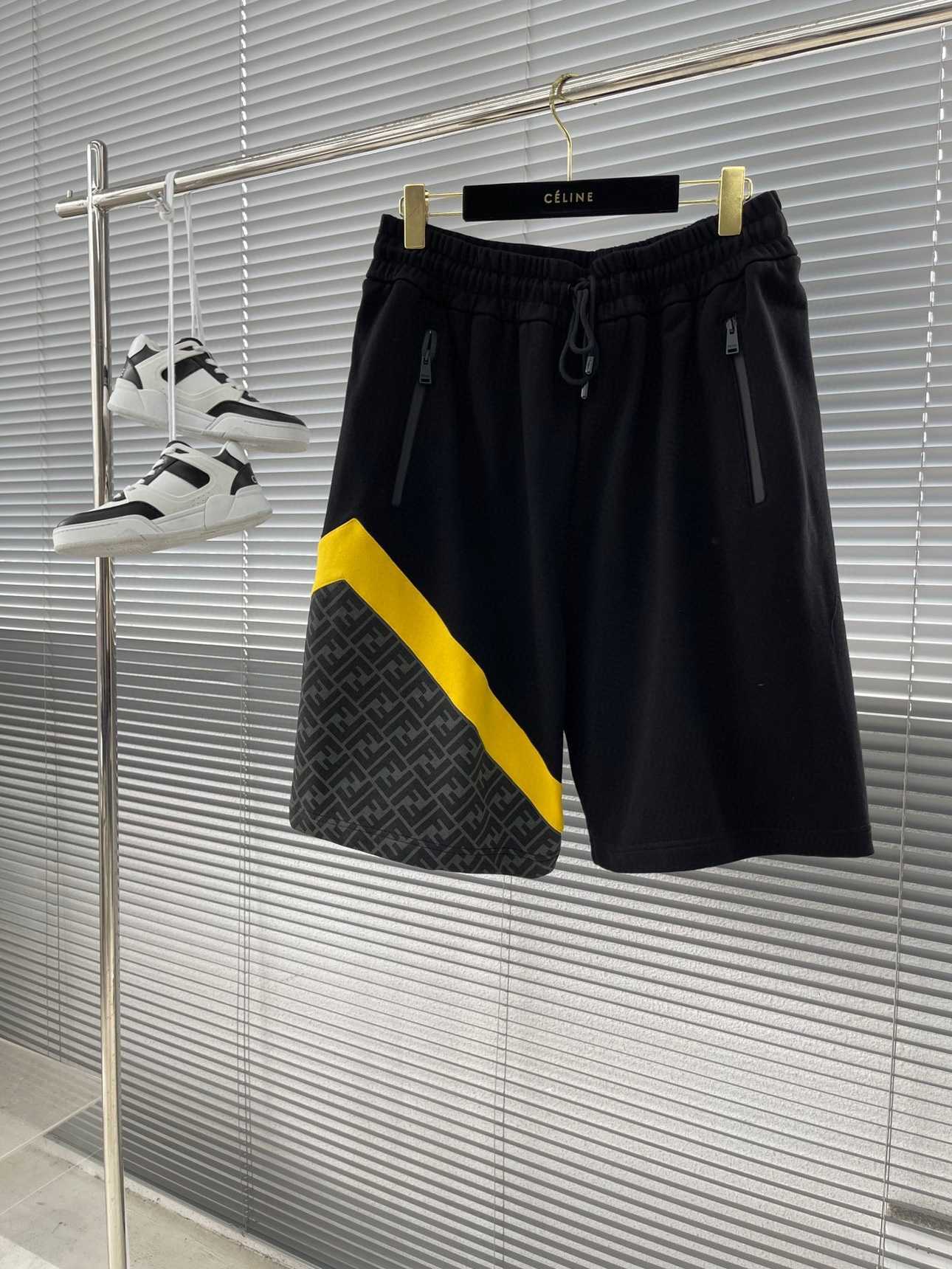 

fend1/fend1 23 Summer New Splice Korean Version Fashion Elegant Comfortable Breathable and Casual Capris Shorts, Color panel