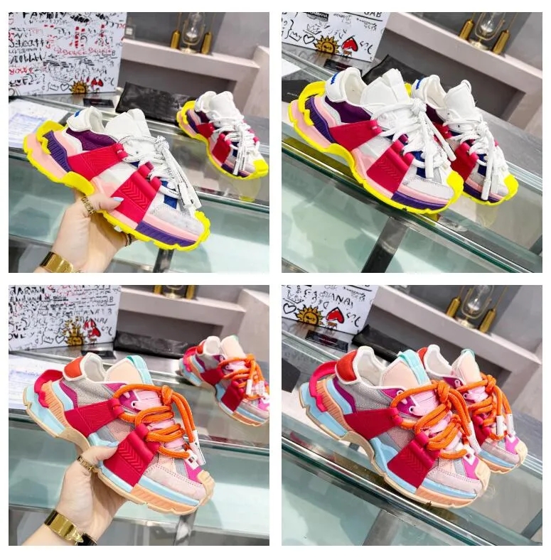 

Luxury Mixed-material Space sneakers Leather Men dolc dolces gabbanas dgs Casual Shoes Mesh Breathable Suede Reflective Sneakers Rubber Sole Lace-Ups send