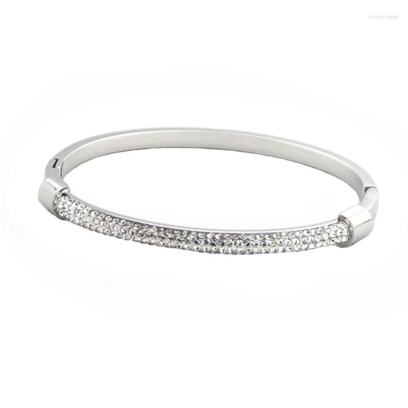

Bangle Stainless Steel Pave Jewelry Rhinestone Zircon Bracelet For Women Raym22