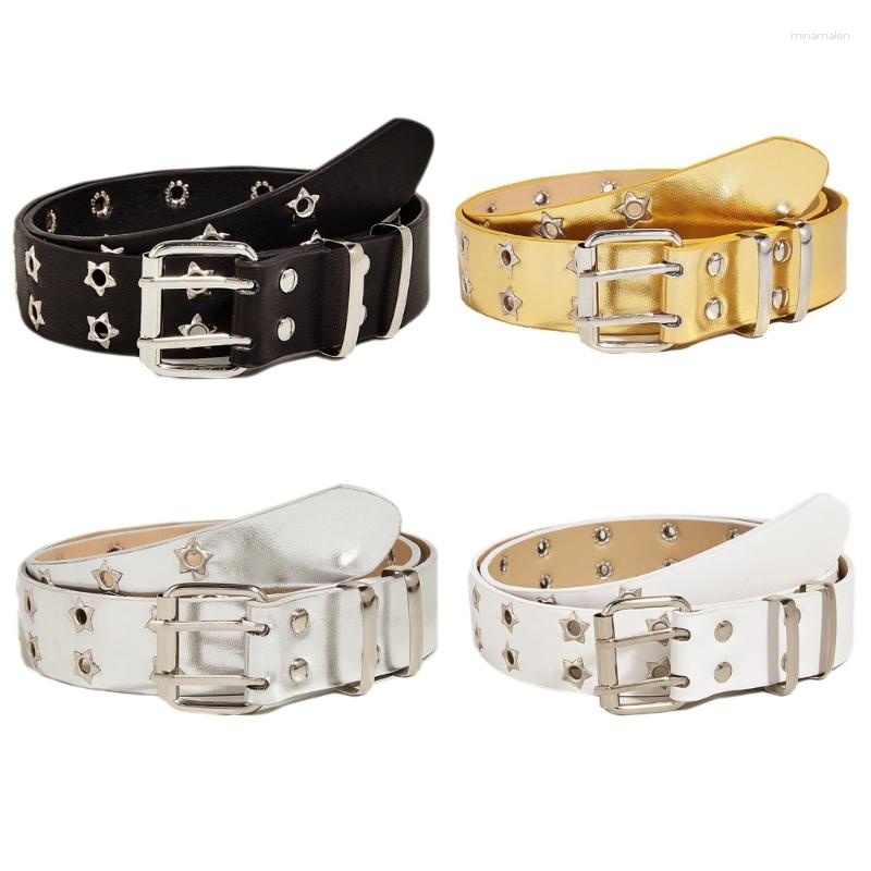 

Belts Women Pants Decorative Belt Punk-Style Wide For Jeans Girl Accessory, White