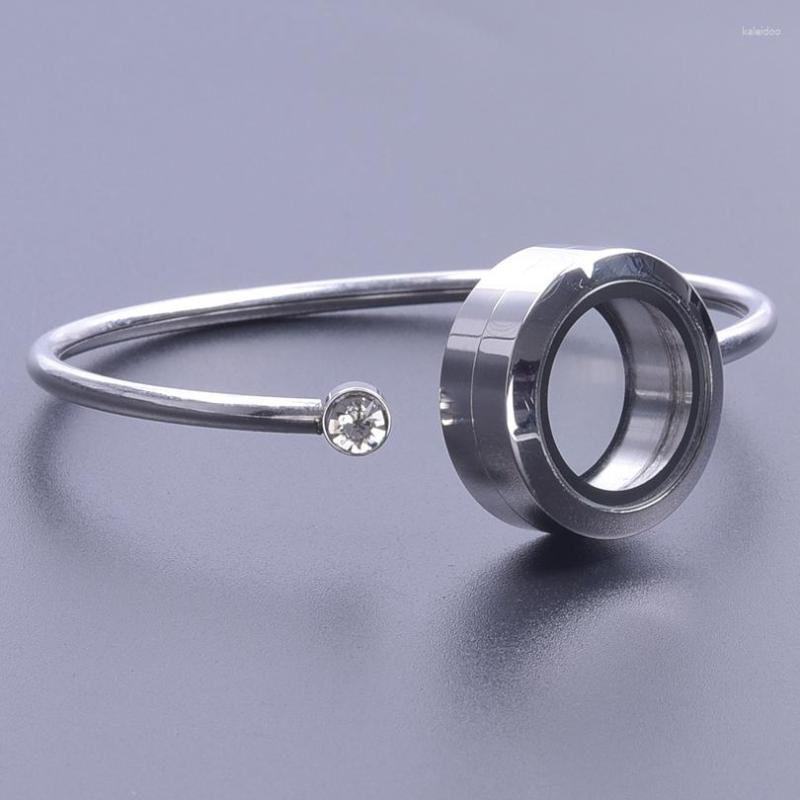 

Charm Bracelets Stainless Steel Locket For Women/Men Accessories Rhinestones Lockets Bracelet Bangles Floating Vintage Jewelry