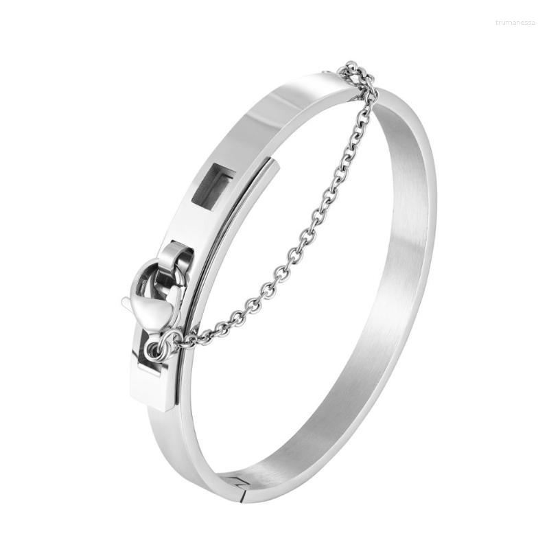 

Bangle Fashion Stainless Steel Punk Bracelets Bangles For Men Women Buckle & Dangle Circle Charm Jewelry Gifts Raym22