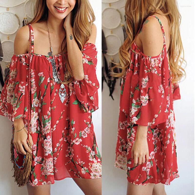 

Party Dresses Fashion Prints Chiffon Sexy The Women's Thin Strapless Dress, Red