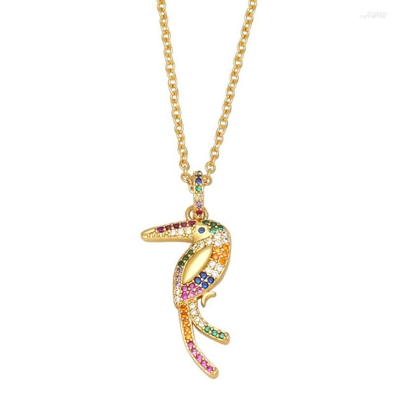 

Chains Colorful Zicorn Toucan Bird Seaturtle Necklaces For Women Fashion Jewelry Gold Color Chain Birds Pendant Choker Collares Joyeri