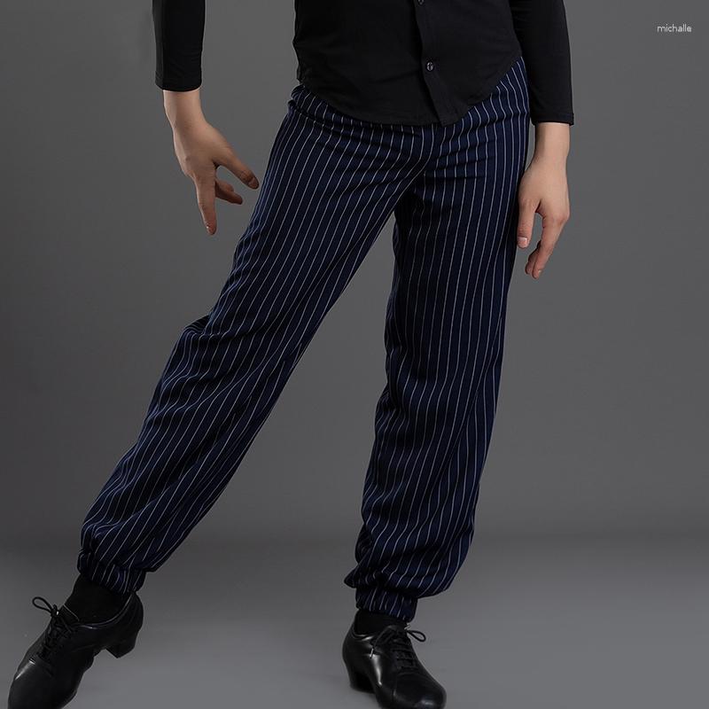 

Stage Wear Stripe Latin Dance Pants Men Salsa Trousers Ballroom Practice Costume Tango Dancwear Soft Samba Dancing Outfit JL3710, Only pants