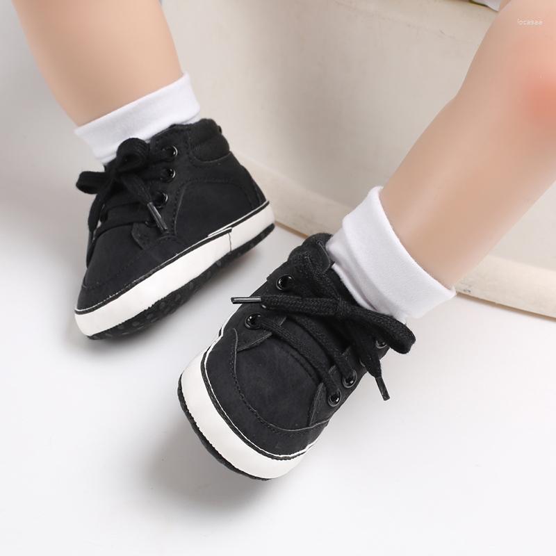 

First Walkers Baby Shoes Boys Sneaker Toddler Soft Sole Anti-Slip Infant Crib, Black