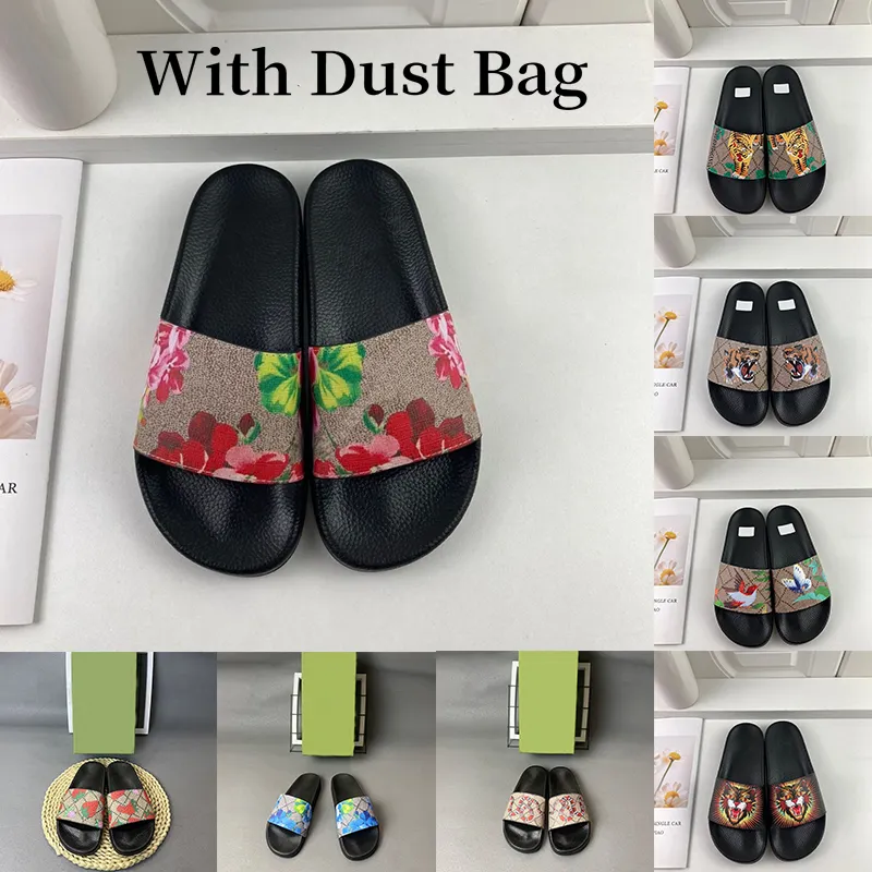 

With Dust Bag Womens Designer Slipper Mens Slide Men Printing Platform Rubber Mules Sandals Summer Luxury Sandal Beach Ladies Fashion Wo wUJ, Color 1