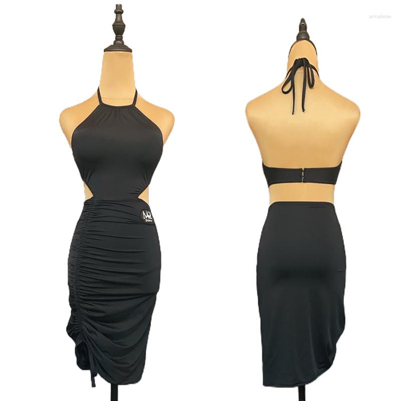 

Stage Wear Black Latina Dance Dress Women Backless Costume Sexy Designer Clothes Samba Dancewear Salsa Dancing Outfit JL2871