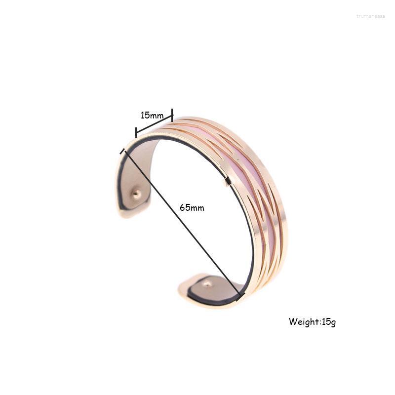 

Bangle 15MM Interchangeable Bracelet With Gold Color Geometric Shaped Reversible Femme Bijoux 2023 Raym22