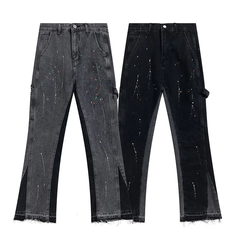 

Mens jean Distressed Ripped Bikers Man Luxury Designer Jeans Slim Fit Motorcycle Biker Denim For Men  Black pour hommes
