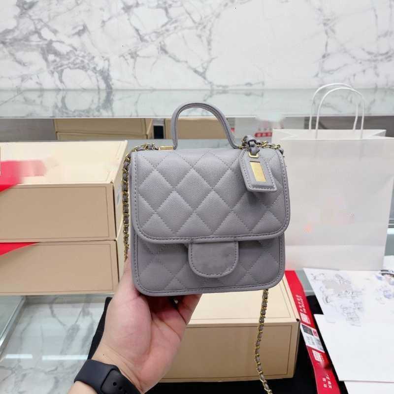 

2023 luxury tote Bag Leisure Tofu Caviar Cow white purse Versatile Leather 22k Messenger designer handbag bags, Gray