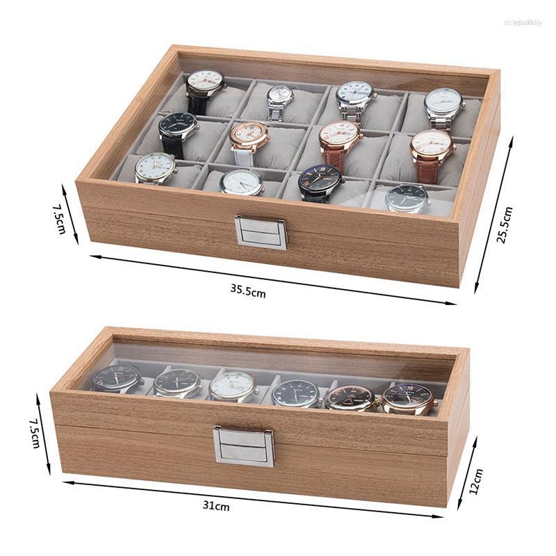 

Watch Boxes Wooden Box For Exhibitors Jewelry Store Clock Watches Display Case Organizer Festival Party Gift 2/3/6/10/12 Slots