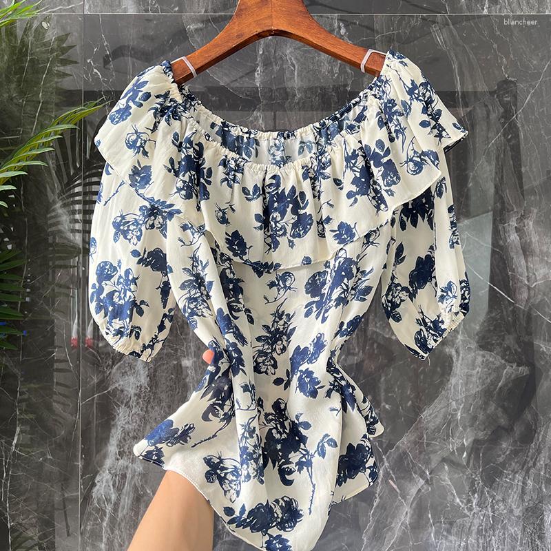 

Women' Blouses Collar Mulberry Silk Top 2023 Shirt Women' Summer Loose Half Sleeve