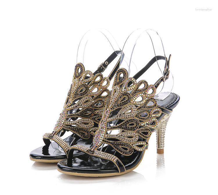 

Sandals Stiletto Heel Strappy Summer Black Rhinestone Heels Wedding Bride Shoes Red Silver Prom Party Open Toe, Silver 8cm heels